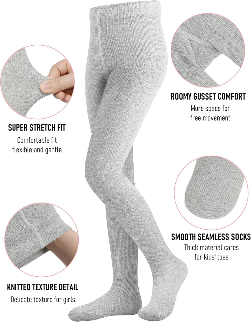 Tights Footed Seamless Leggings Cable Knit Cotton Tights for Kids