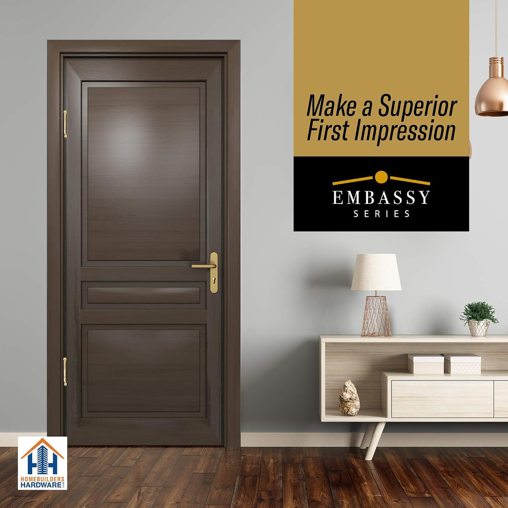 Door Hinge Solid Brass - 3.5 x 3.5 Inch, Heavy Duty, Polished Brass, Ball Bearings