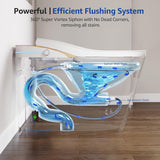 Smart Toilet,One Piece Bidet Toilet for Bathrooms,Modern Elongated Toilet with Warm Water,Dual Auto Flush,Foot Sensor