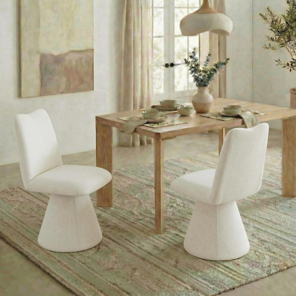 Swivel Dining Chairs Set of 1, Modern Upholstered Dining Chair Mid Century Kitchen Chairs with High Back, 360 Degree