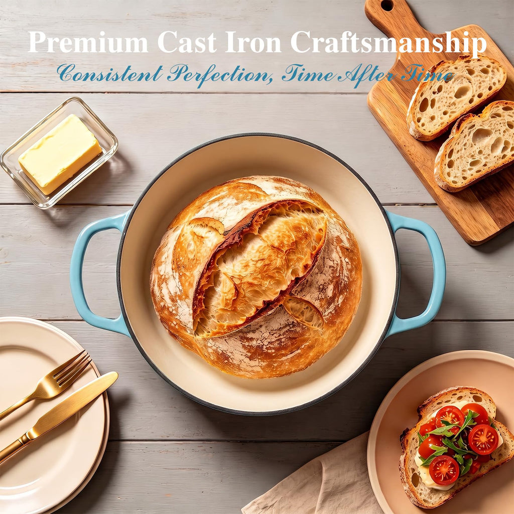 6QT Enameled Cast Iron Dutch Oven Bread Baking Gift Set