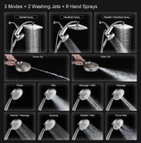 High Pressure Rain Shower Head: Upgrade Shower Heads with Handheld Spray Combo with Fixed Showerhead and 10 Sprays