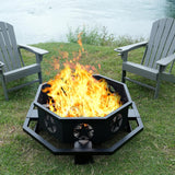 45 Inch Large Outdoor Fire Pit - Heavy Duty Construction with Spark Screen