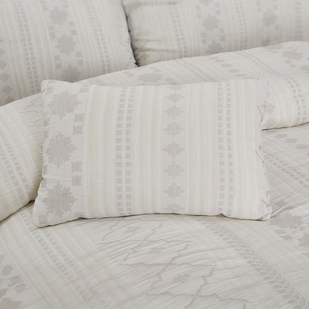 Marcy Ivory Jacquard Comforter Set - 5 Piece Sandstone-Inspired Bedding with Decorative Pillows & Shams, Elegant Soft