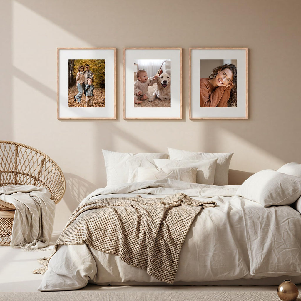 16x20 Poster Frame Set of 6 with Plastic Cover, PVC, Natural