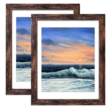 18x24 Frame in Rustic Brown, Gallery Frame for Wall Mounting, 2 Pack