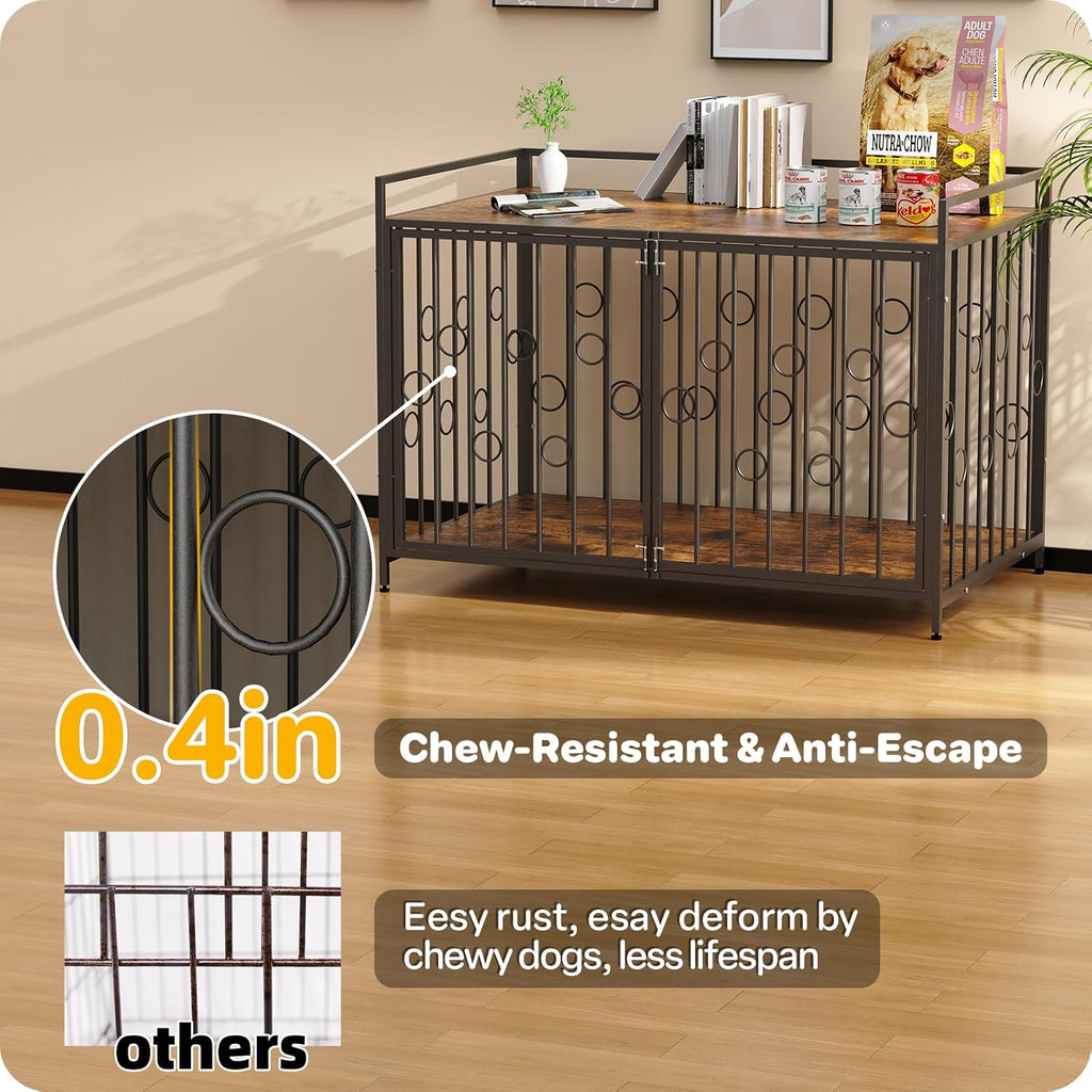 42" Dog Crate Furniture Style, Decorative Wooden Dog Cage