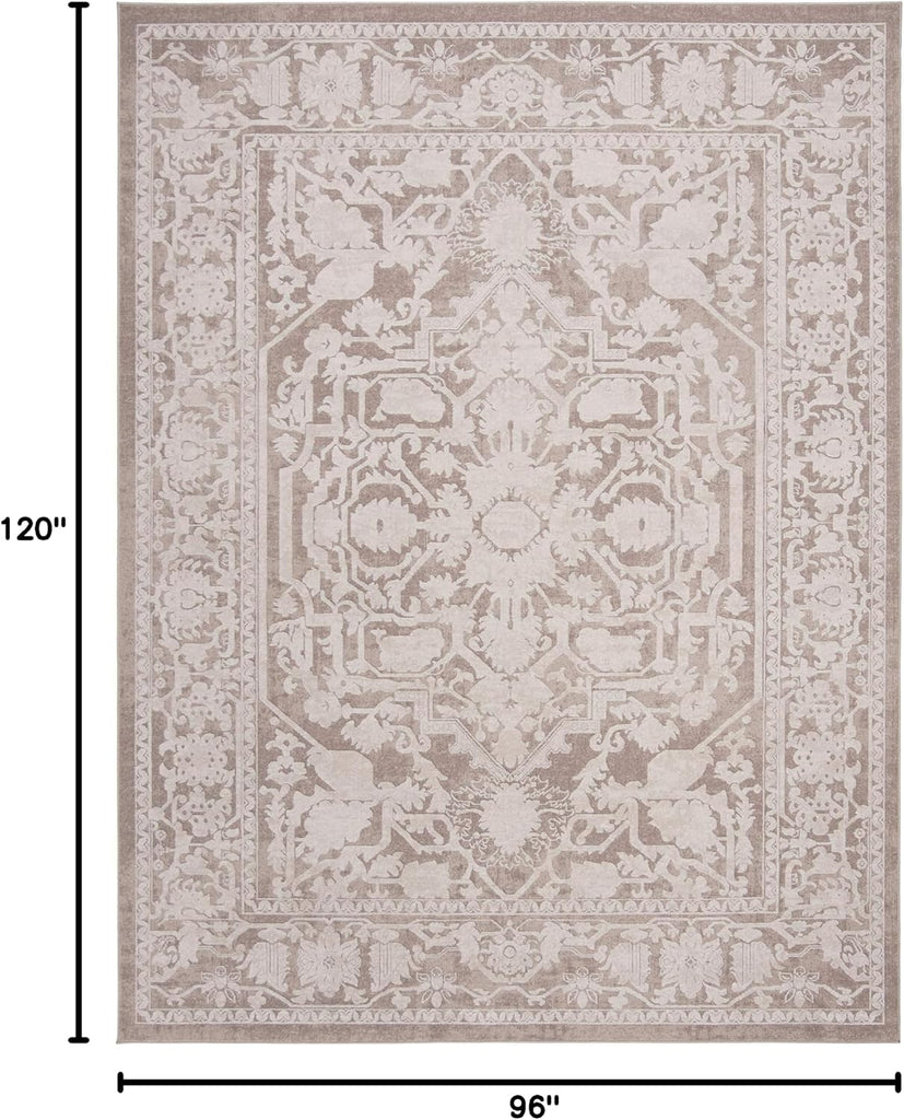 Area Rug 8x10 - Reflection - Large - Beige & Cream, Non-Shedding & Easy Cleaning