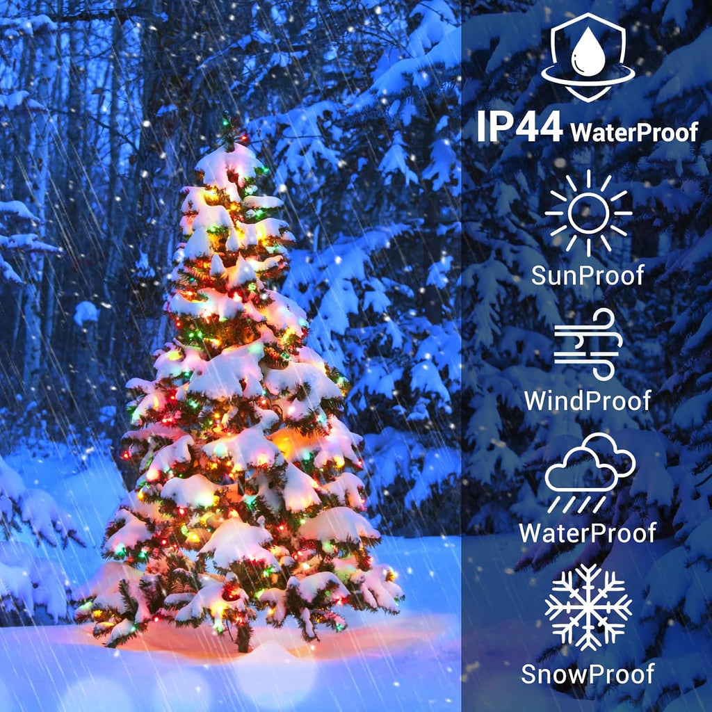 82ft 1000 LED Cluster Christmas Lights - Dark Green Wire Christmas Tree Lights - 8 Modes Outdoor Waterproof Christmas
