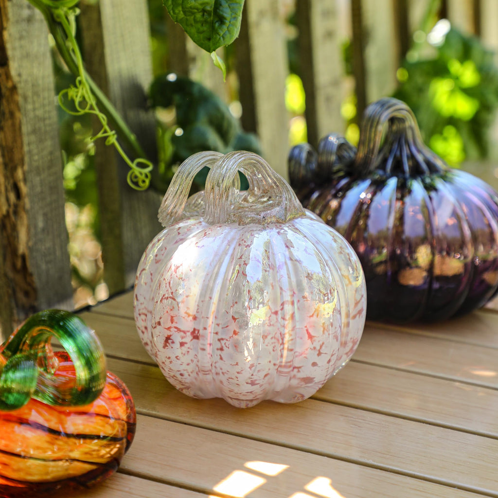5 Inch Hand-blown Glass Pumpkin Collectible Figurines Art Glass Pumpkin