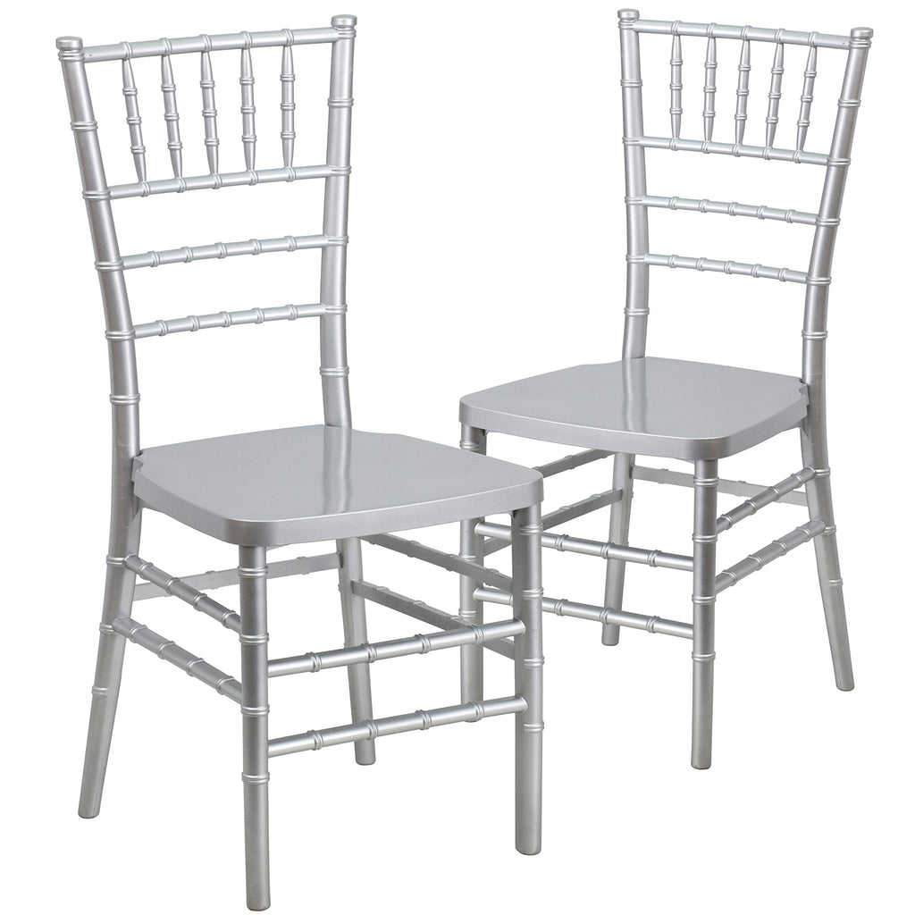 Silver Resin Ballroom Chair, 2-Pack