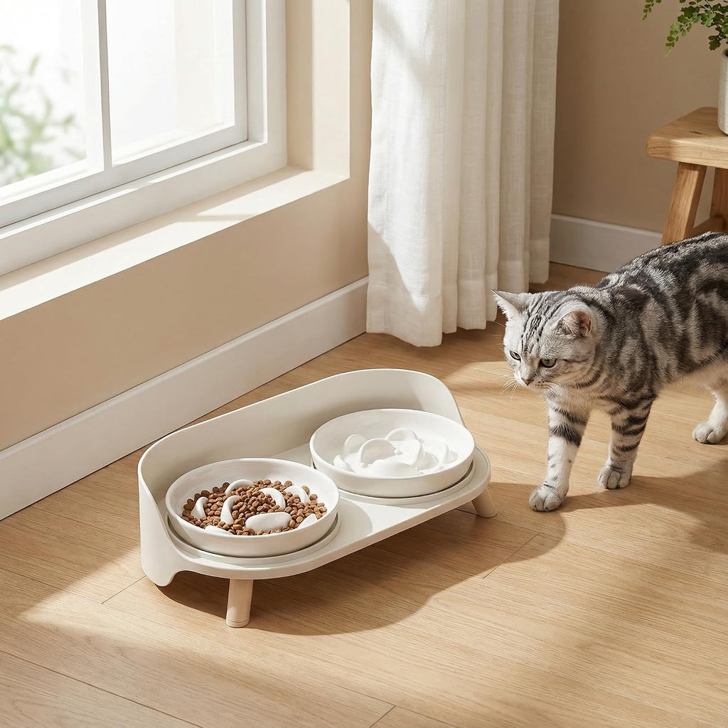 Raised Dog Feeder Bowl Stand (Without Bowls), Fits Dish up to Φ 6"