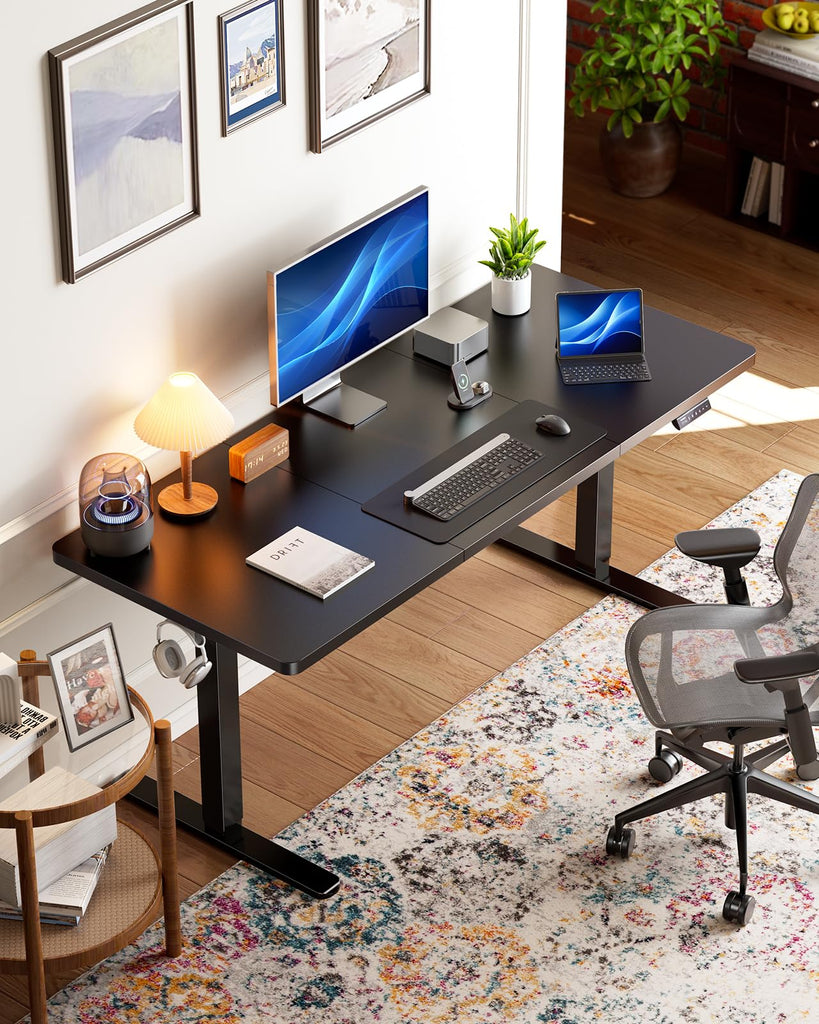 71 x 35 Inch Large Electric Standing Desk, Brushless Motor, Black