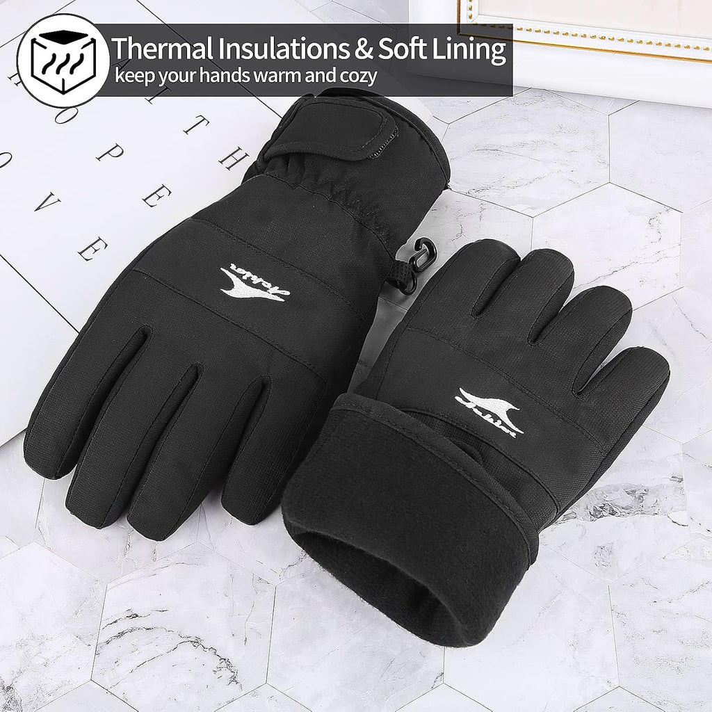 Kids Ski Gloves, Waterproof Winter Snow Gloves for Boys Girls Youth