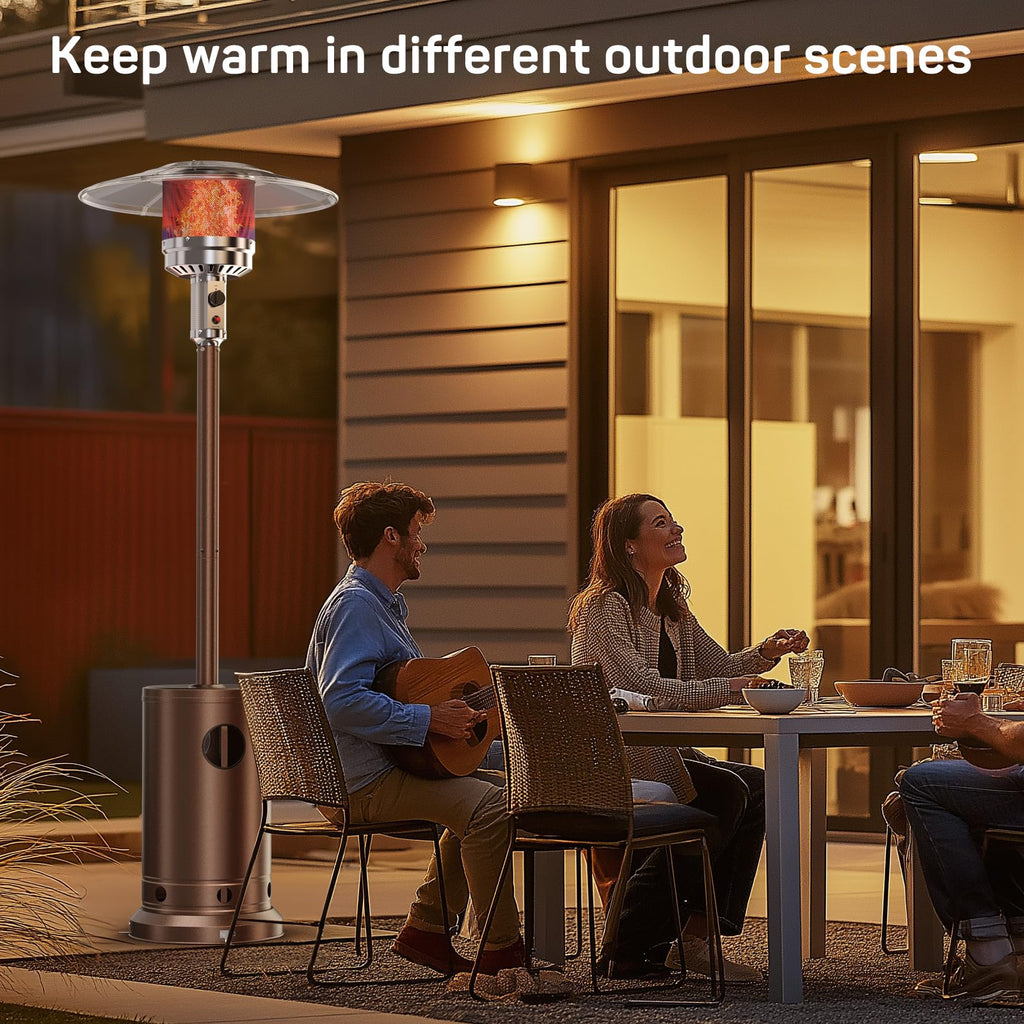 Propane Heater, 48,000 BTU Outdoor Heaters with Auto-off Safety Protection System, Double-Layer Stainless Steel with