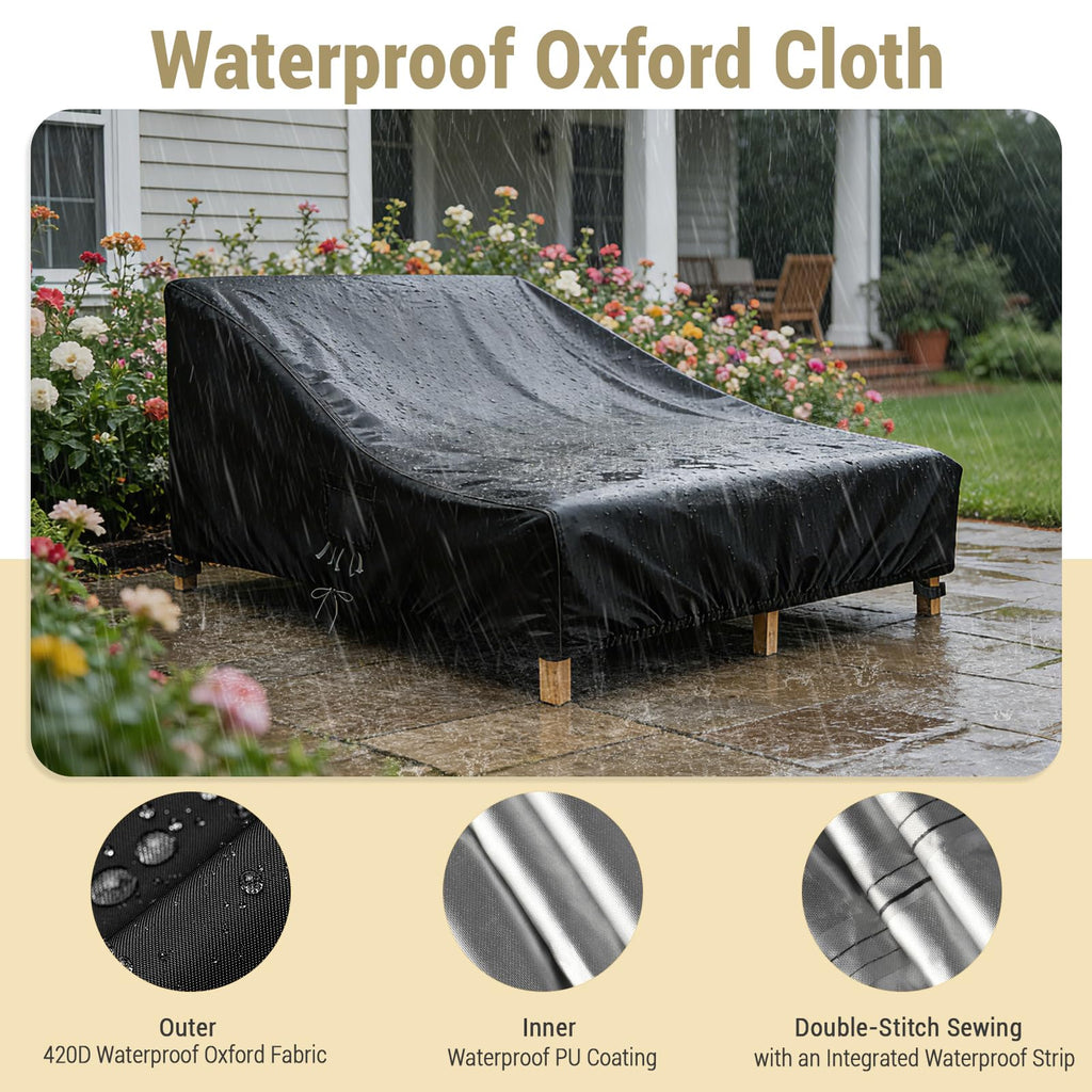 Waterproof Chaise Lounge Cover 84"L x 55"W x 32"H