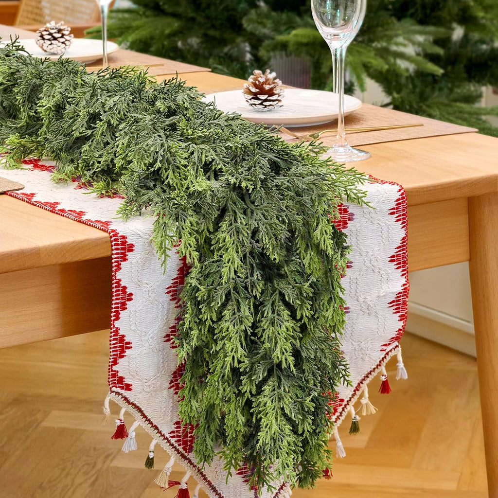 9FT Christmas Artificial Cedar Garland for Mantel