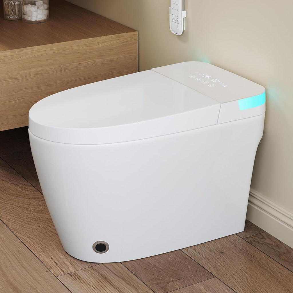 Smart Toilet, Eridanus One Piece Tankless Toilet with Bidet Built in, Foot-Sensor, Off-Seat Auto Flush