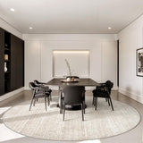 Washable Round Area Rugs 8x8 - Stain Resistant 8ft Round Rugs for Living Room, Non Slip Backing Prin