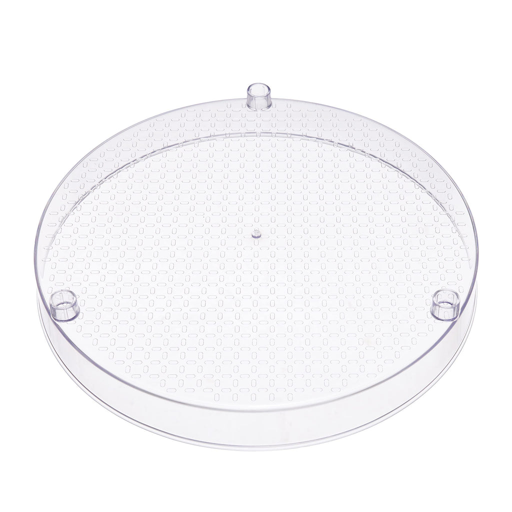 2 Tier Lazy Susan Turntable Organizer for Condiments, 12" Diameter, Clear