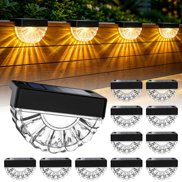 Solar Deck Lights Outdoor (12 Pack), Waterproof Led