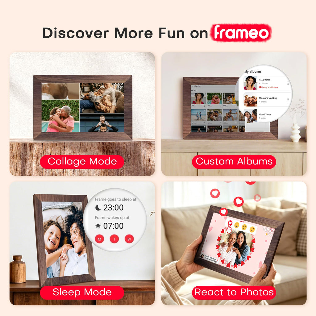Frameo Digital Picture Frame, 10.1'' WiFi Electronic Photo Frame, Gift Idea