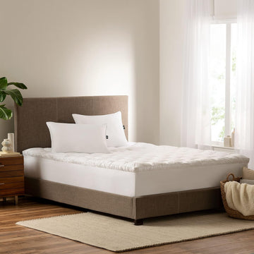 Down Illusion Soft Hypoallergenic 2 inch Pillowtop Simple Fit Mattress Topper, Full, White | Plush two-inch pillowtop