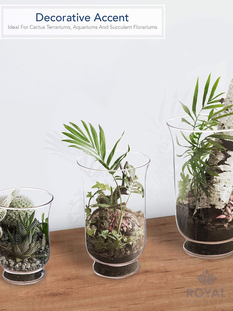 Hurricane Pillar Candle Holder, Clear Glass Flower Vase, Terrarium Planter, Decorative Centerpiece - Use for Floating