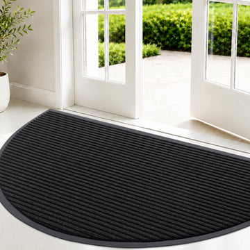 Half Circle Front Door Mat 47x23, Waterproof Heavy-Duty Doormat