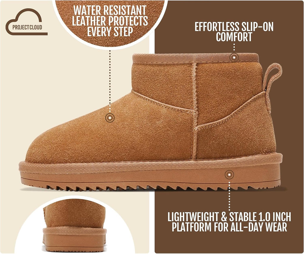 100% Genuine Leather Girls Boots Water Resistant Ankle Boots for Girls