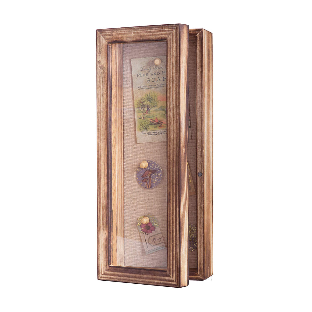 Shadow Box Frame 5x12.5 Flower Shadow Box Pin Display Case Cabinet Picture Frame with Linen Back Memorabilia Awards