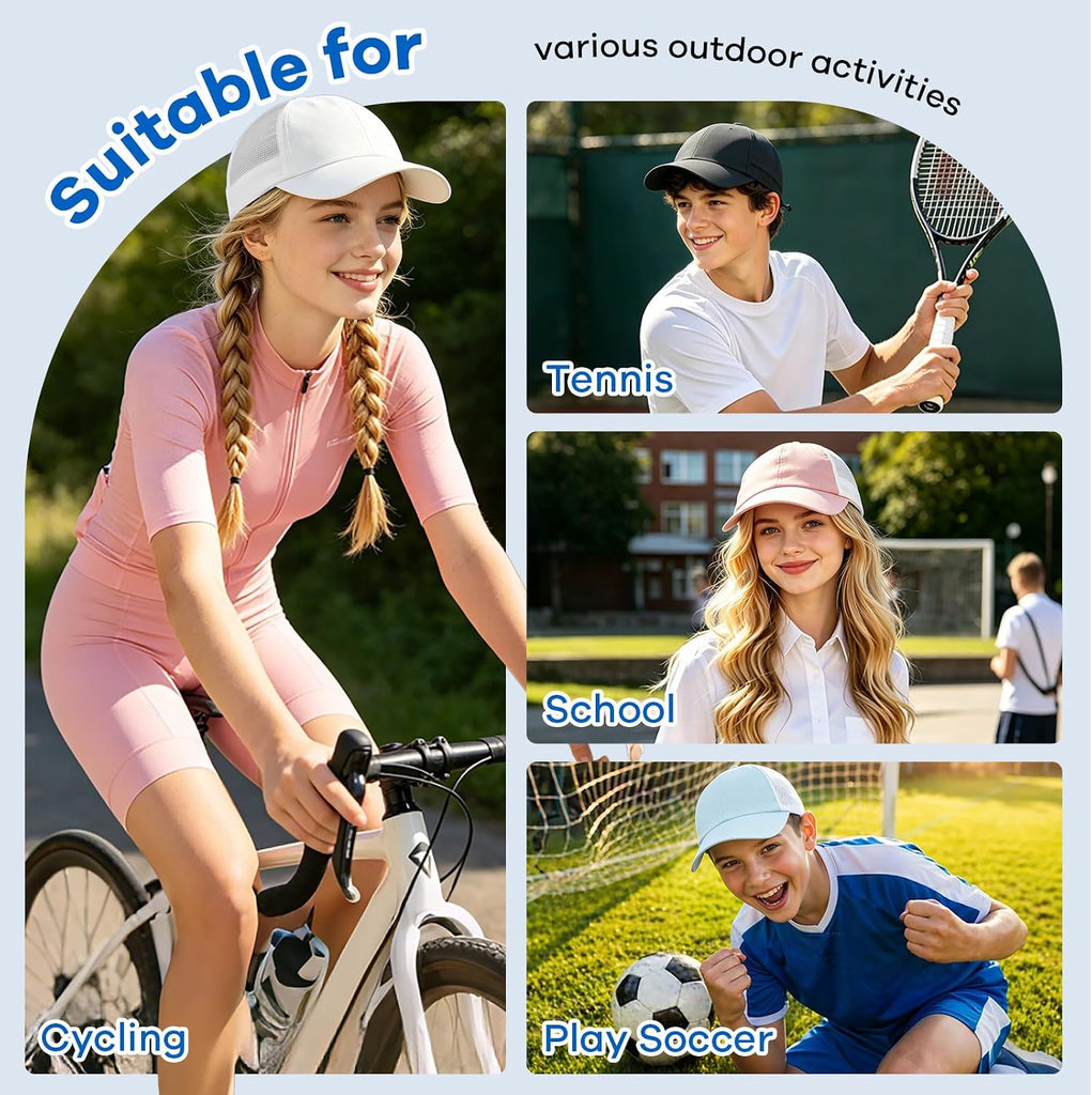 Kids Sports Baseball Cap for Boys Girls Lightweight UPF 50+ Sun Hat Quick Dry Breathable Youth Baseball Hat