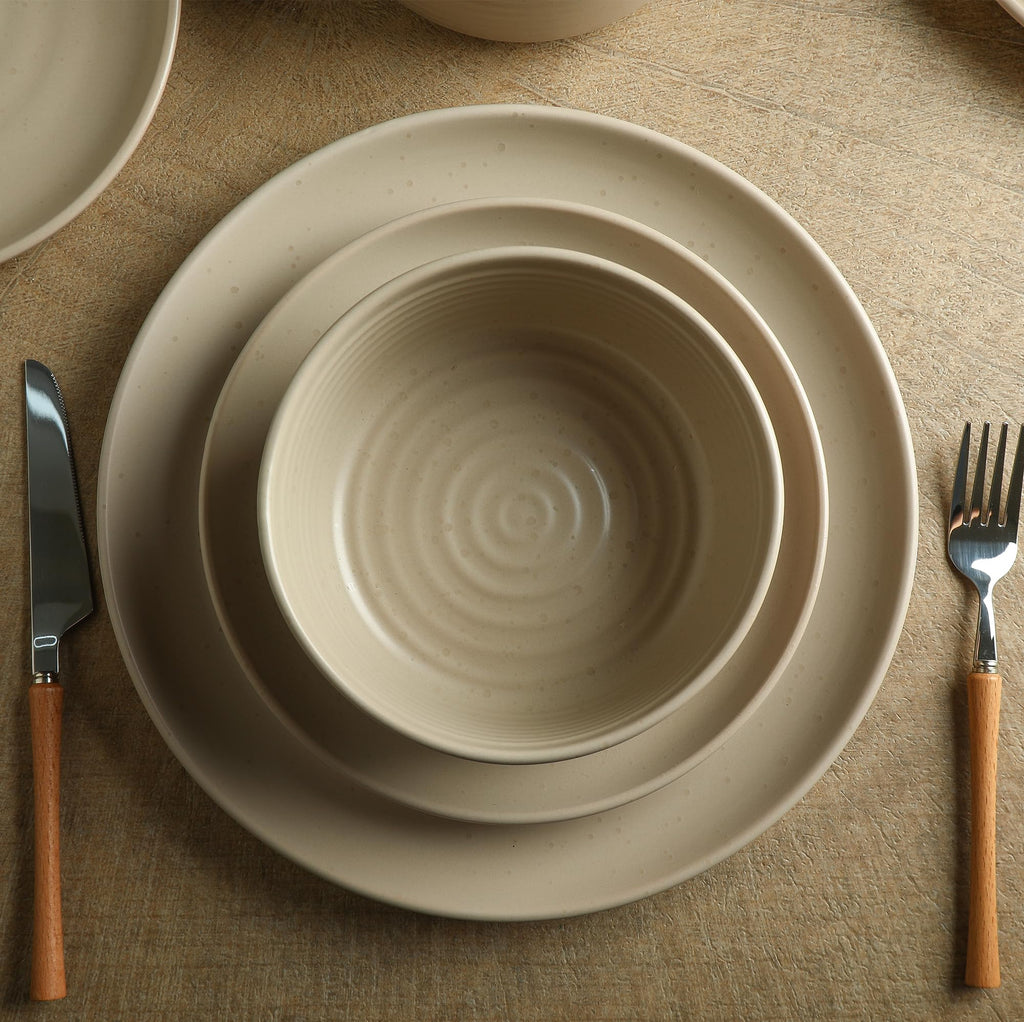 Ion 12-Piece Dinnerware Set Stoneware, Beige