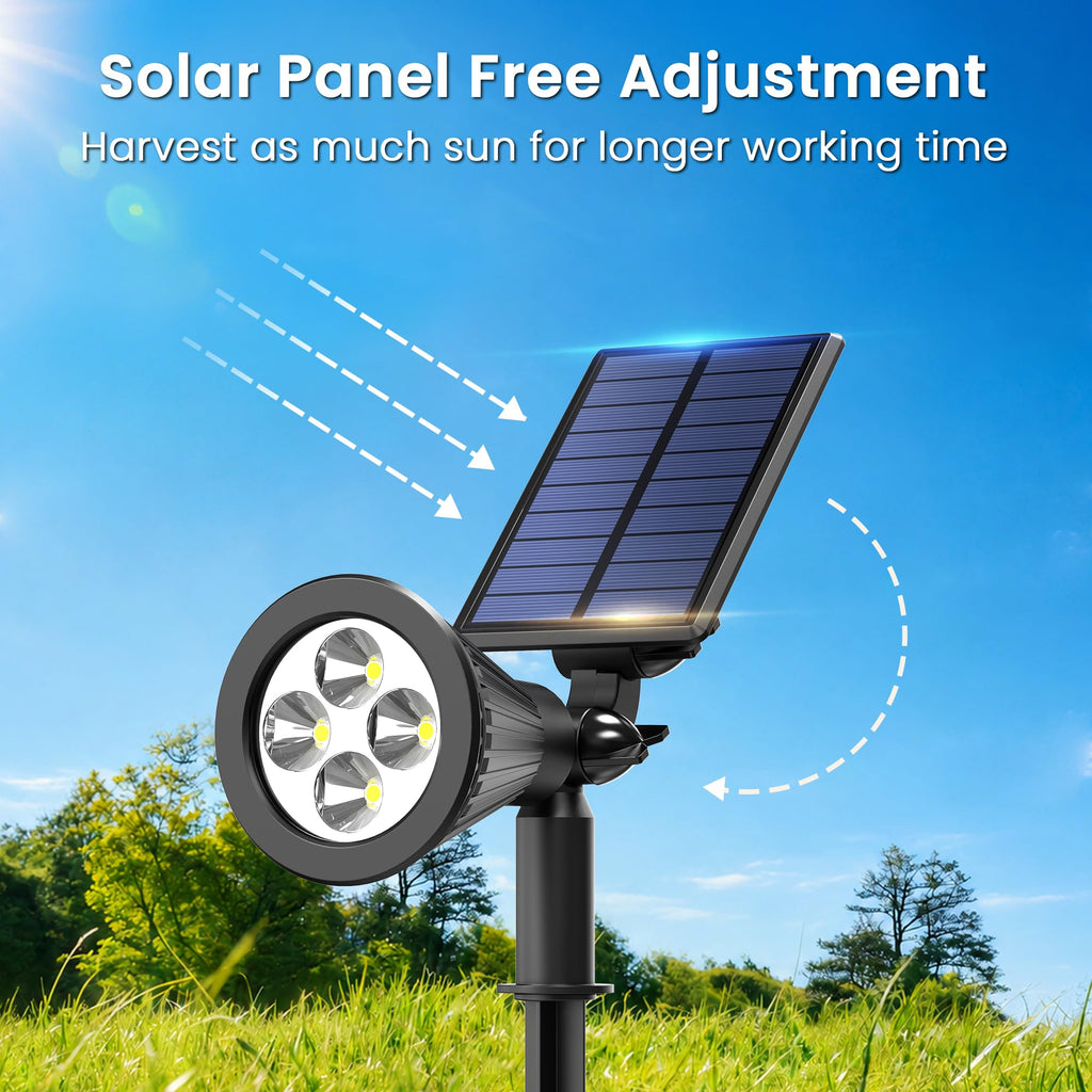 8 Pack Solar Spot Lights Outdoor Waterproof with Focus Beam