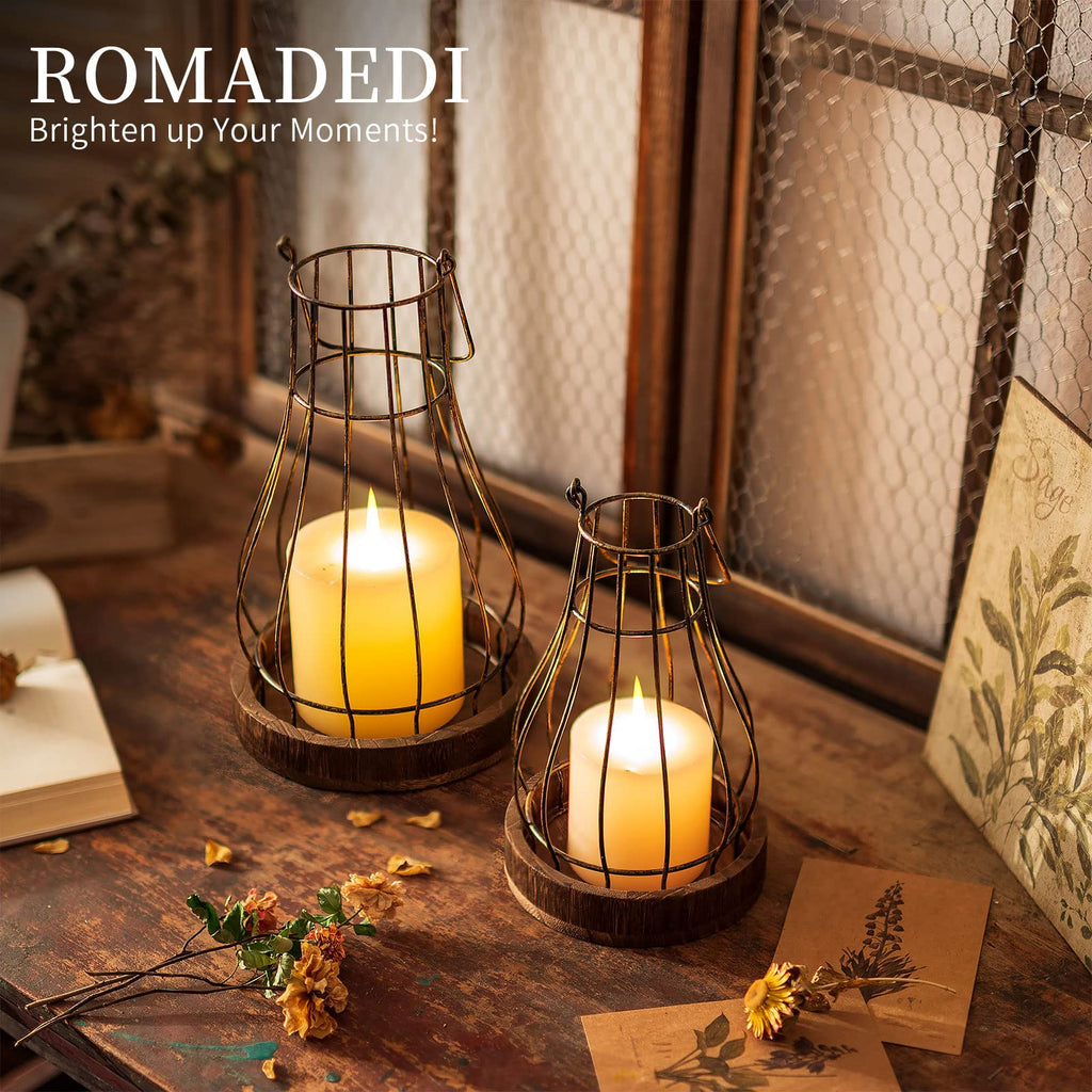 Lantern Rustic Farmhouse Decor, Set of 2