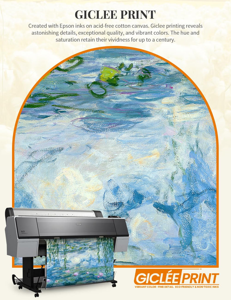Claude Monet Wall Art Framed, Water Lilies, 35x28''