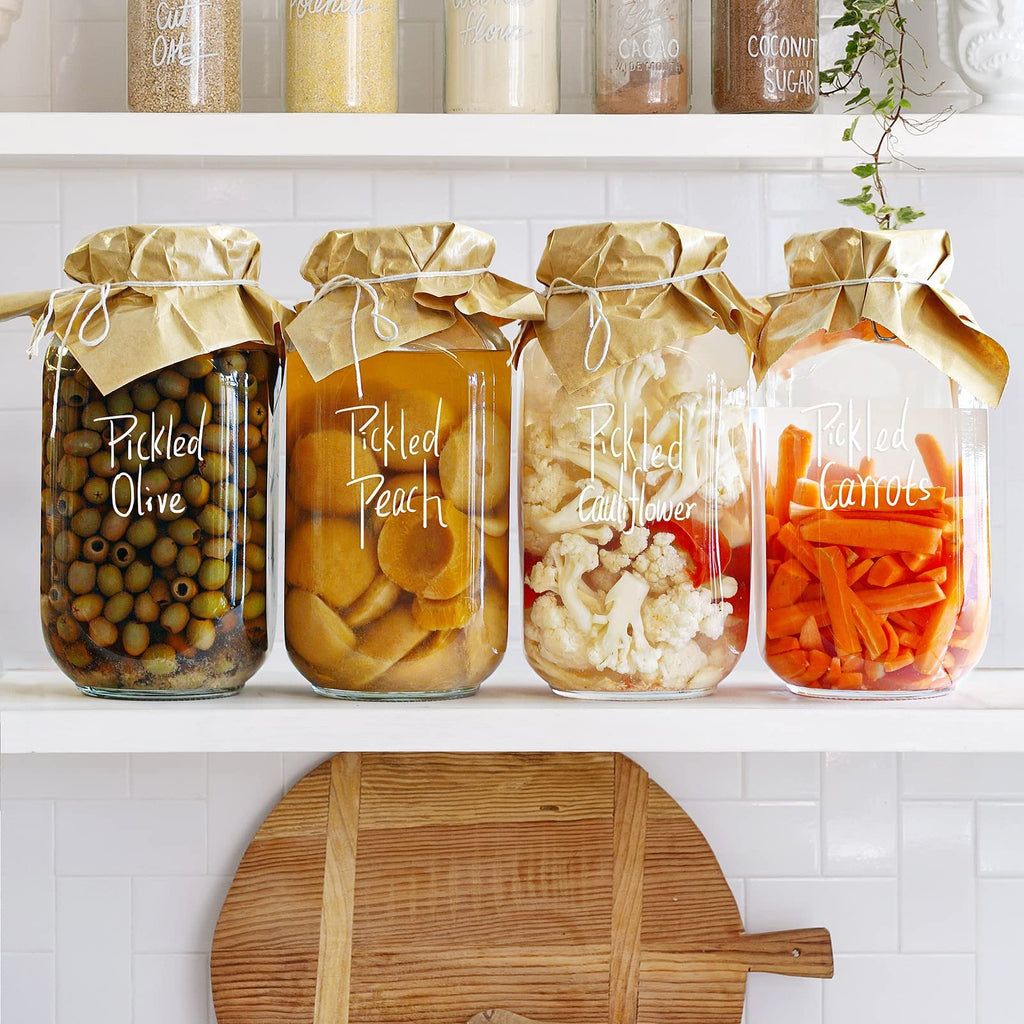 1 Gallon Square Glass Storage Jars with Airtight Lids, 2 Pack