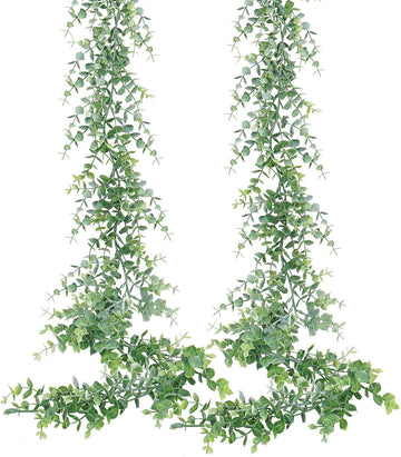 Eucalyptus Garland 12Ft Artificial Vines Fake Greenery Garland - Set of 2