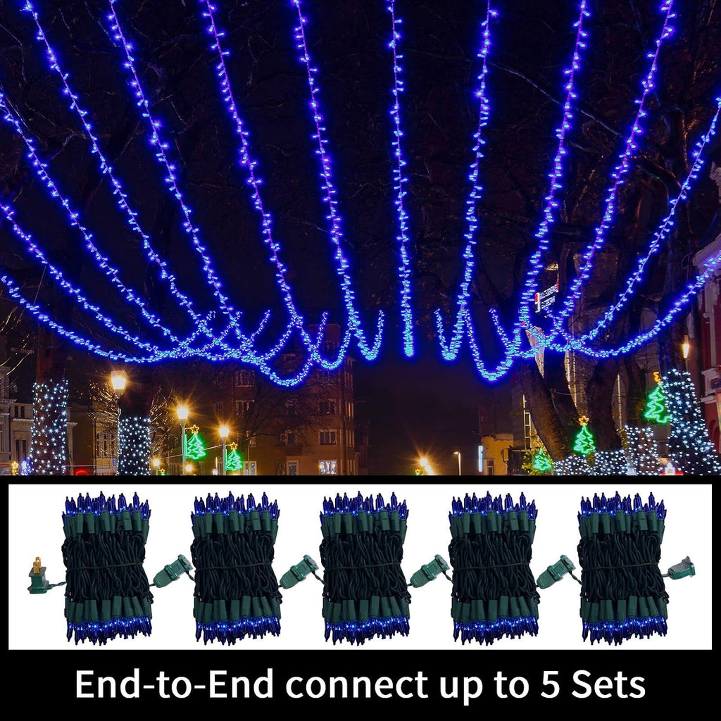 Blue Christmas Lights,100Lights 19.6ft UL Certified Mini Bulb String Lights, Hanukkah Traditional Light Christmas - Set of 100