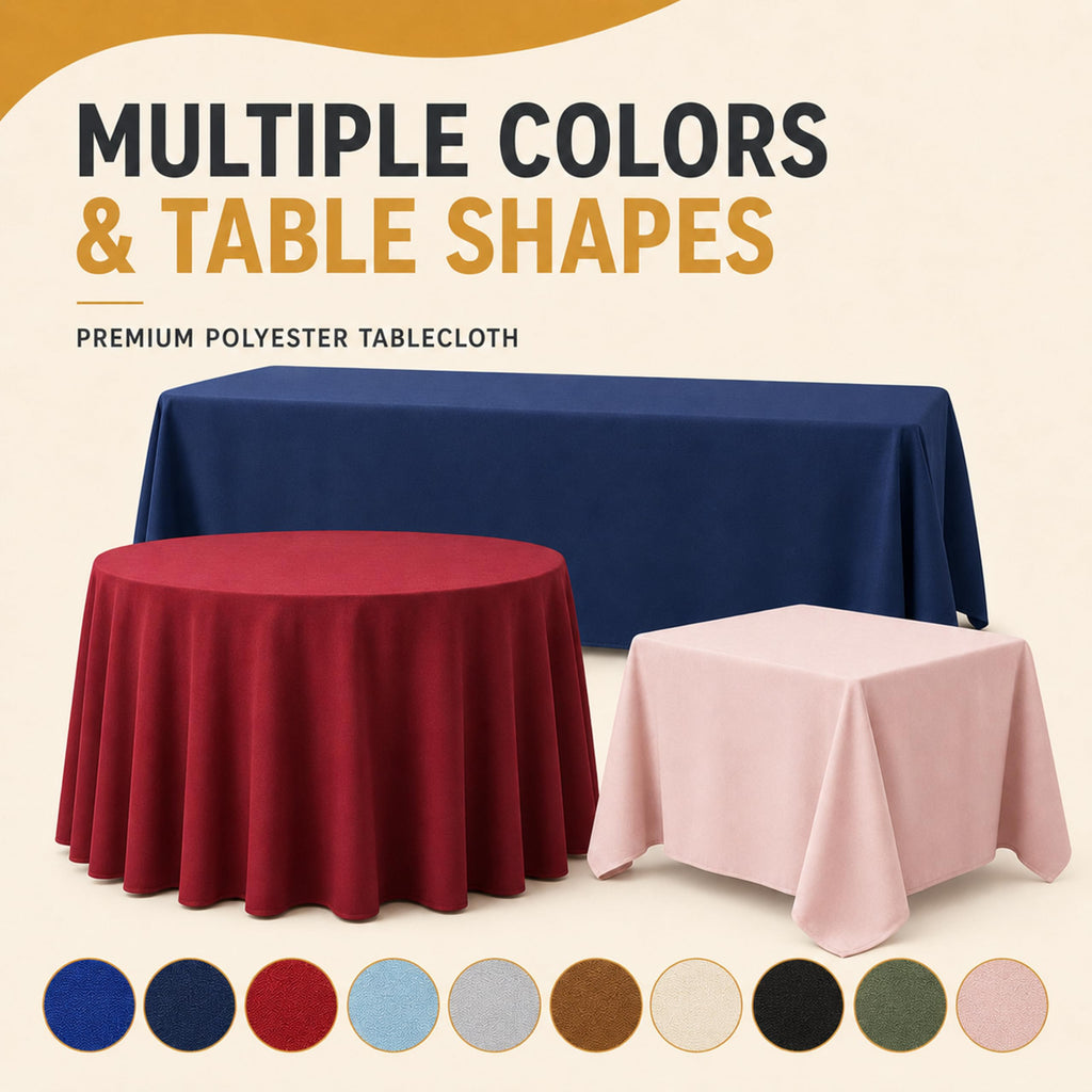 2-Pack Round 90-inch Coffee Table Cloths, Solid Stain and Wrinkle Resistant Circular Tablecloth, Premium Plain Weave