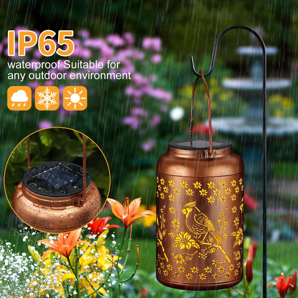 Lantern Outdoor Waterproof Garden Decor Gifts for Women Mom Grandma