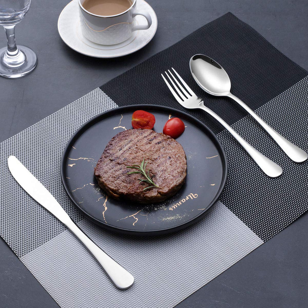 Silverware Set 20-Piece, Stainless Steel Flatware Set for 4, Modern Eating Cutlery Utensils Tableware Sets, Including