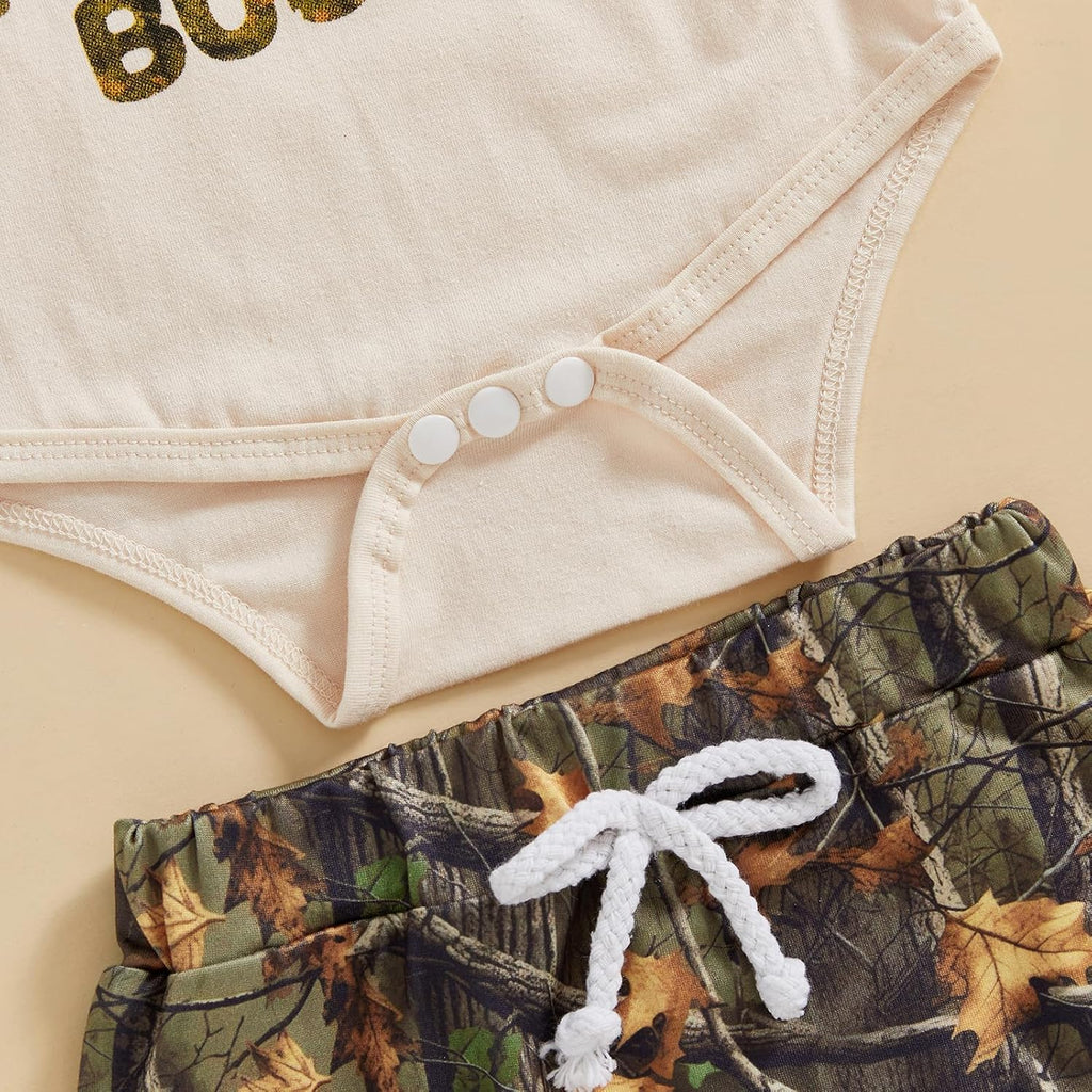 Newborn Baby Boy Clothes Hunting Long Sleeve Romper Shirt Tops Pants Fall Winter Outfits Hat Set