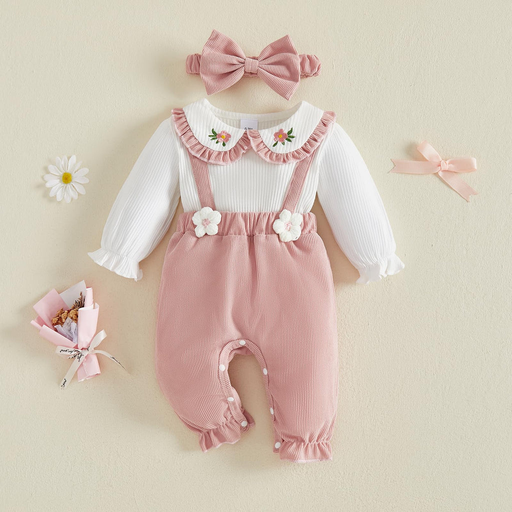 Newborn Baby Girl Clothes Floral Romper Fack Two Piece Jumpsuit