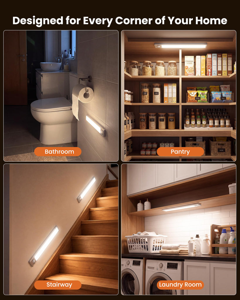 10inch Under Cabinet Lighting: Motion Sensor Led Lights 4 Pack