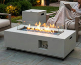 42" Outdoor Propane Fire Pit Table, 50,000 BTU Rectangle Natural Gas Firepit with Tank Table, No Assembly Low Profile Fire Table for Outside Patio & - Image 2