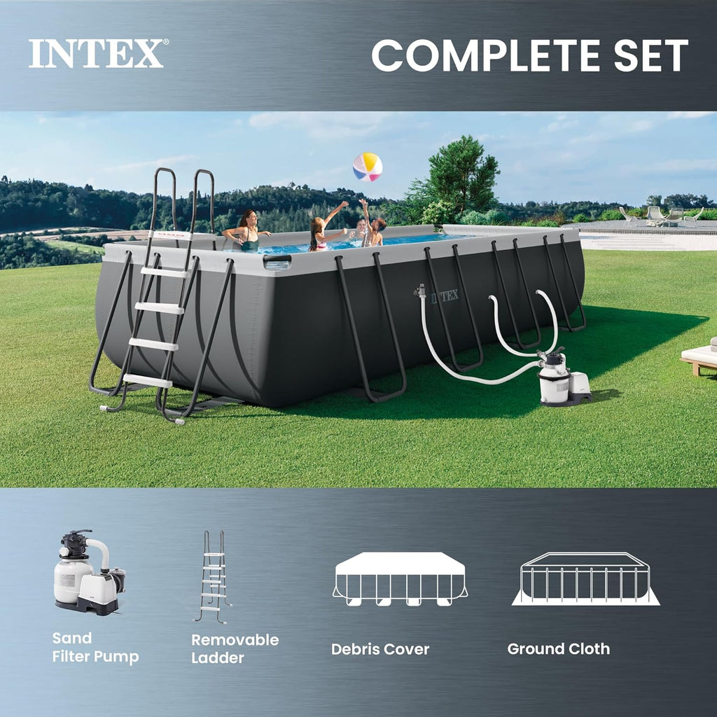 Ultra XTR 18ft x 9ft x 52in Above Ground Swimming Pool Set w/Pump | 26355EH - 1500 GPH Sand Filter Pump, Ladder, Pool