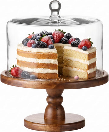 Madera Pedestal Plate with Dome, Brown, 11.8x12.2in