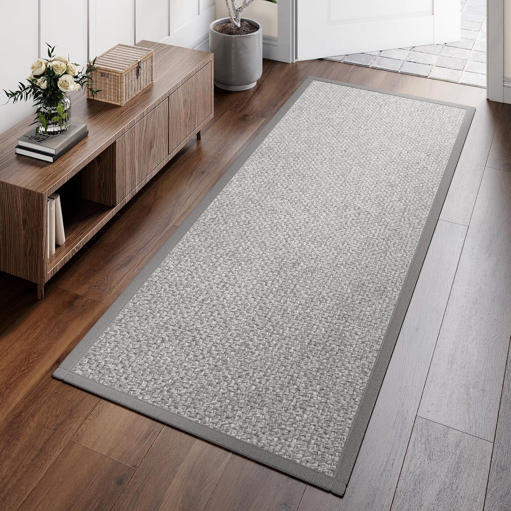 Kitchen Runner Rug Non Slip Hallway Runner Entryway Mat Grey