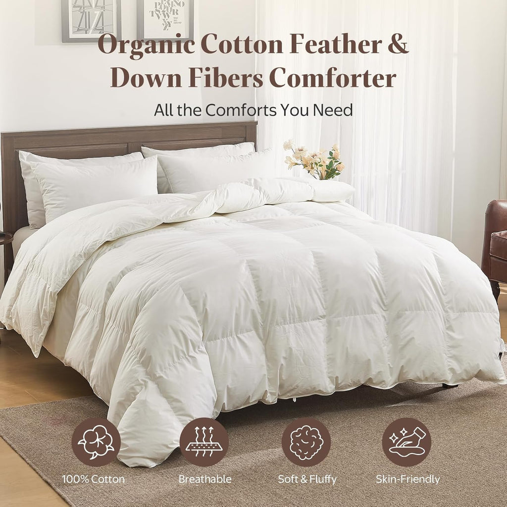 Goose Feather Down Fiber Comforter Oversized King